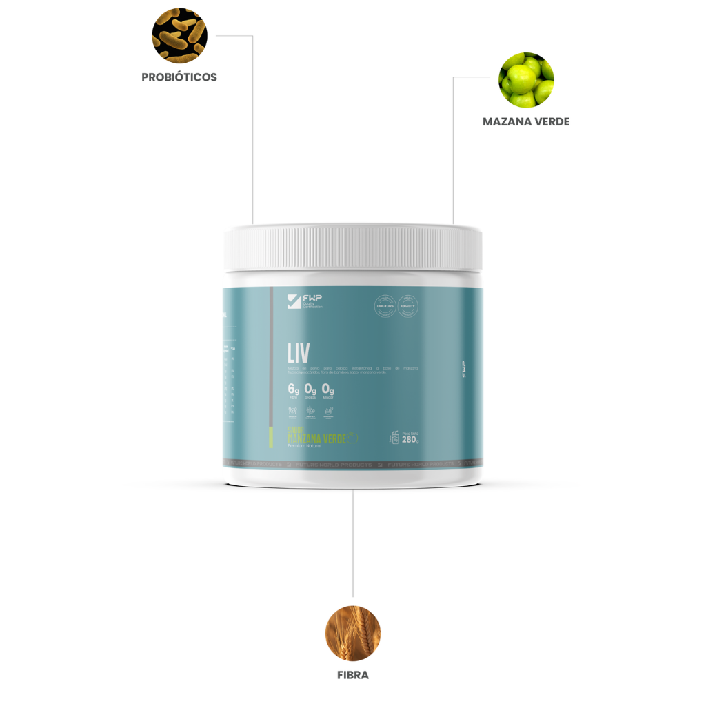 LIV | Detox Digestivo & Vientre Plano (Sabor Manzana Verde)